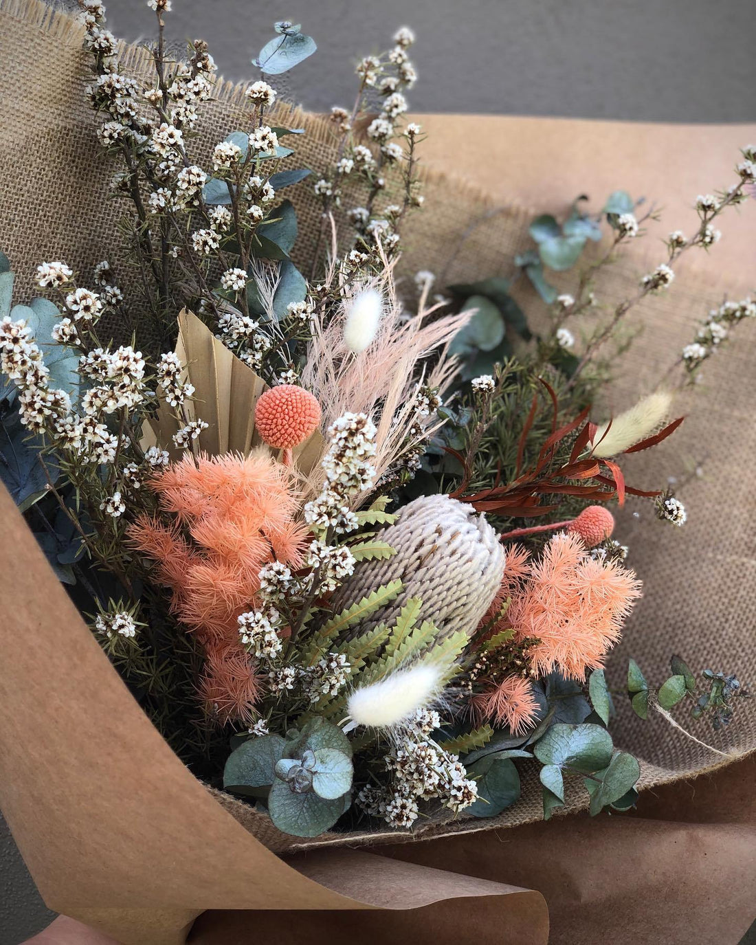 Rustic Charm - An arrangement of dried and preserved flowers. - Flowers Gold Coast
