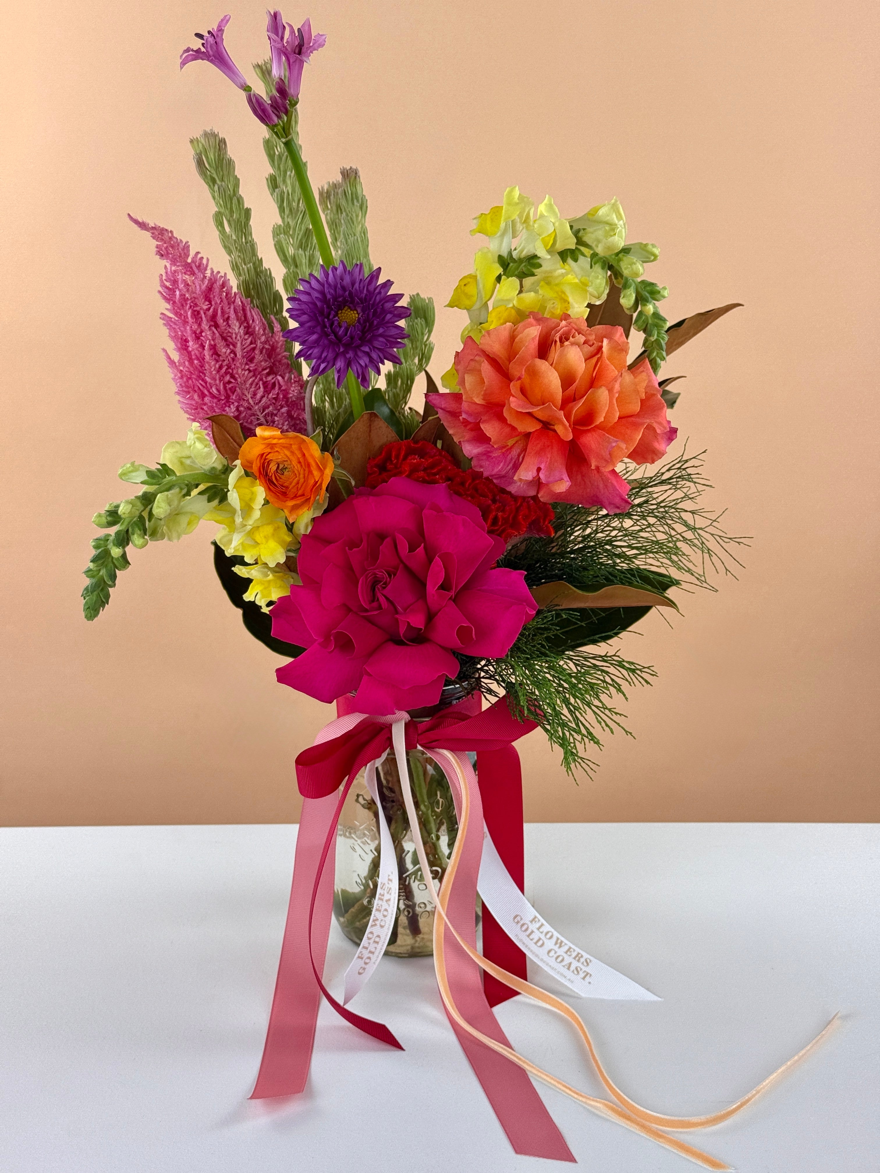 Fresh Posy Vase-Flower-Delivery-Gold-Coast-Florist-Flowers Gold Coast-Bright-https://www.flowersgoldcoast.com.au-best-florist