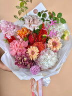 Peachy Bunch-Flower-Delivery-Gold-Coast-Florist-Flowers Gold Coast-Beautifully Wrapped-Mini-https://www.flowersgoldcoast.com.au-best-florist