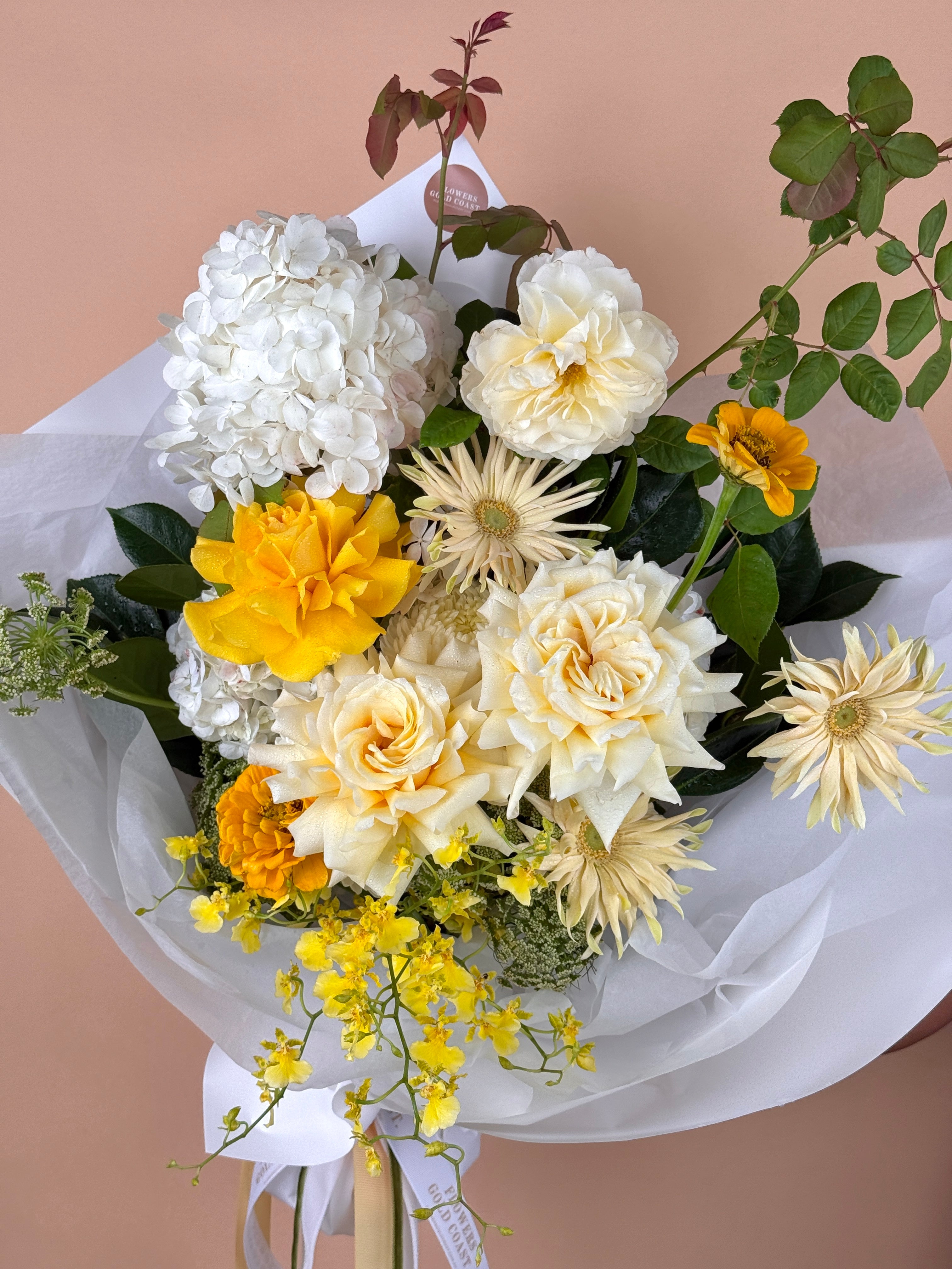 Limoncello-Flower-Delivery-Gold-Coast-Florist-Flowers Gold Coast-Beautifully Wrapped-Mini-https://www.flowersgoldcoast.com.au-best-florist