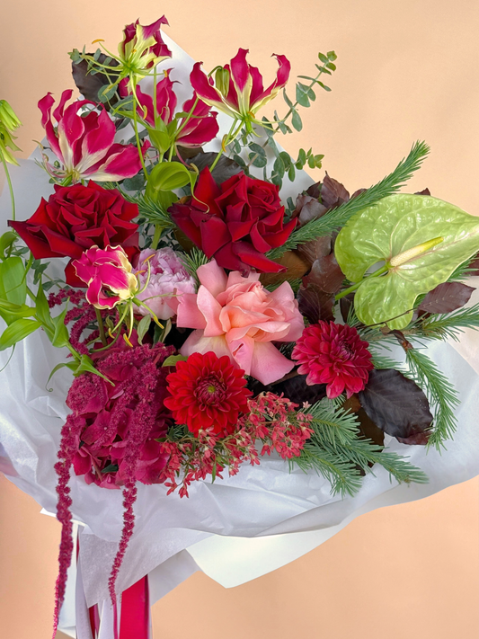 Whimsical Christmas-Flower-Delivery-Gold-Coast-Florist-Flowers Gold Coast-Beautifully Wrapped-Classique-https://www.flowersgoldcoast.com.au-best-florist