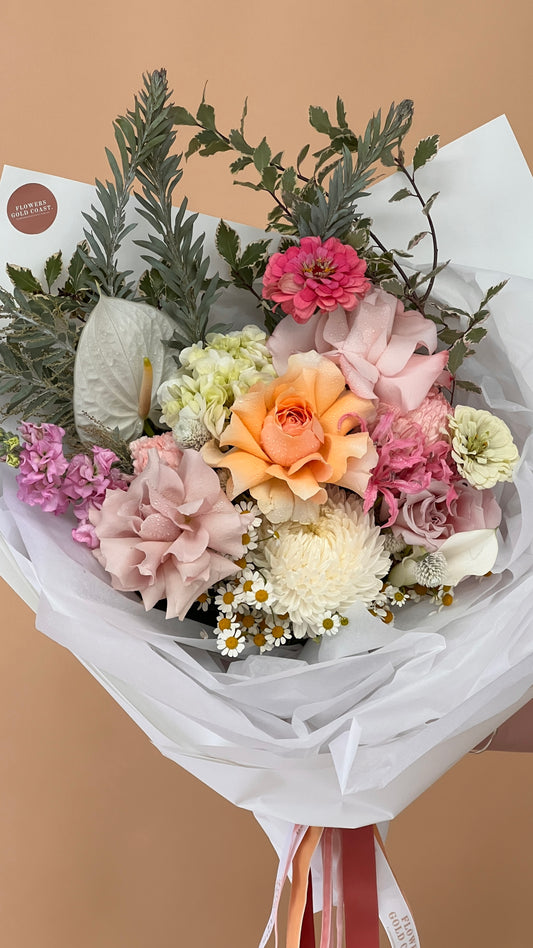 Mother's Day - Florist's Choice Bouquet-Flower-Delivery-Gold-Coast-Florist-Flowers Gold Coast-Beautifully Wrapped-Petite-https://www.flowersgoldcoast.com.au-best-florist