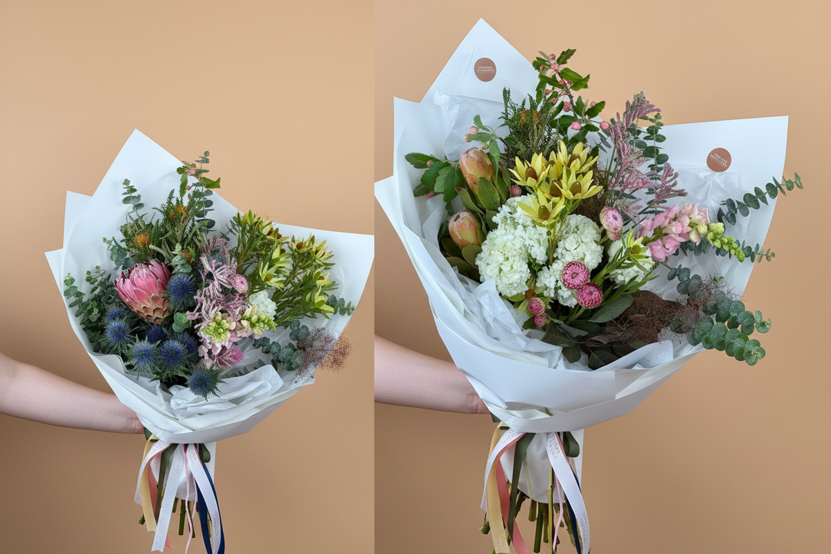 Two bouquet size comparison