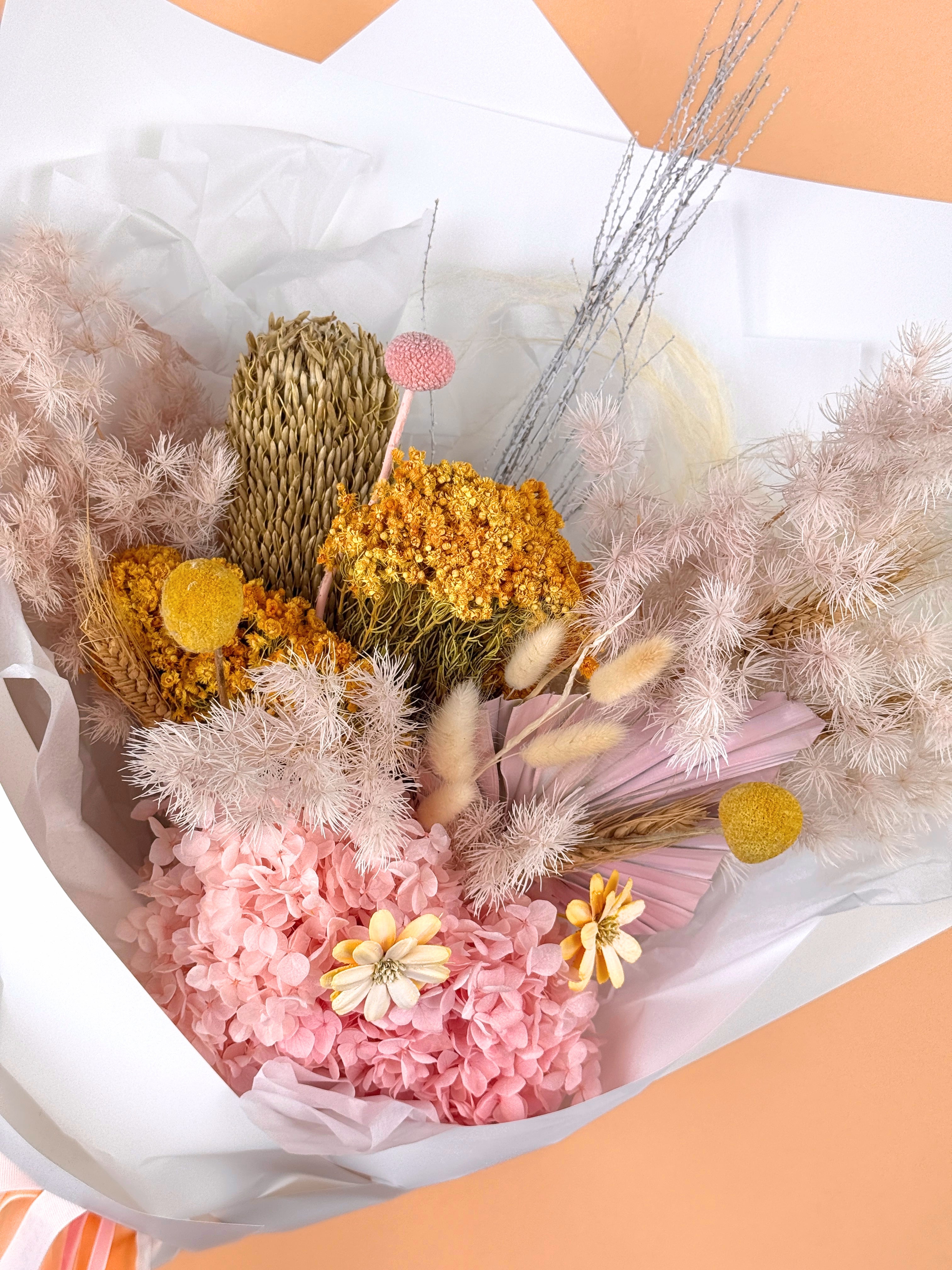 Bouquet of Dried Flowers named "Opalite-Dried Flowers" for gifting - from Flowers Gold Coast