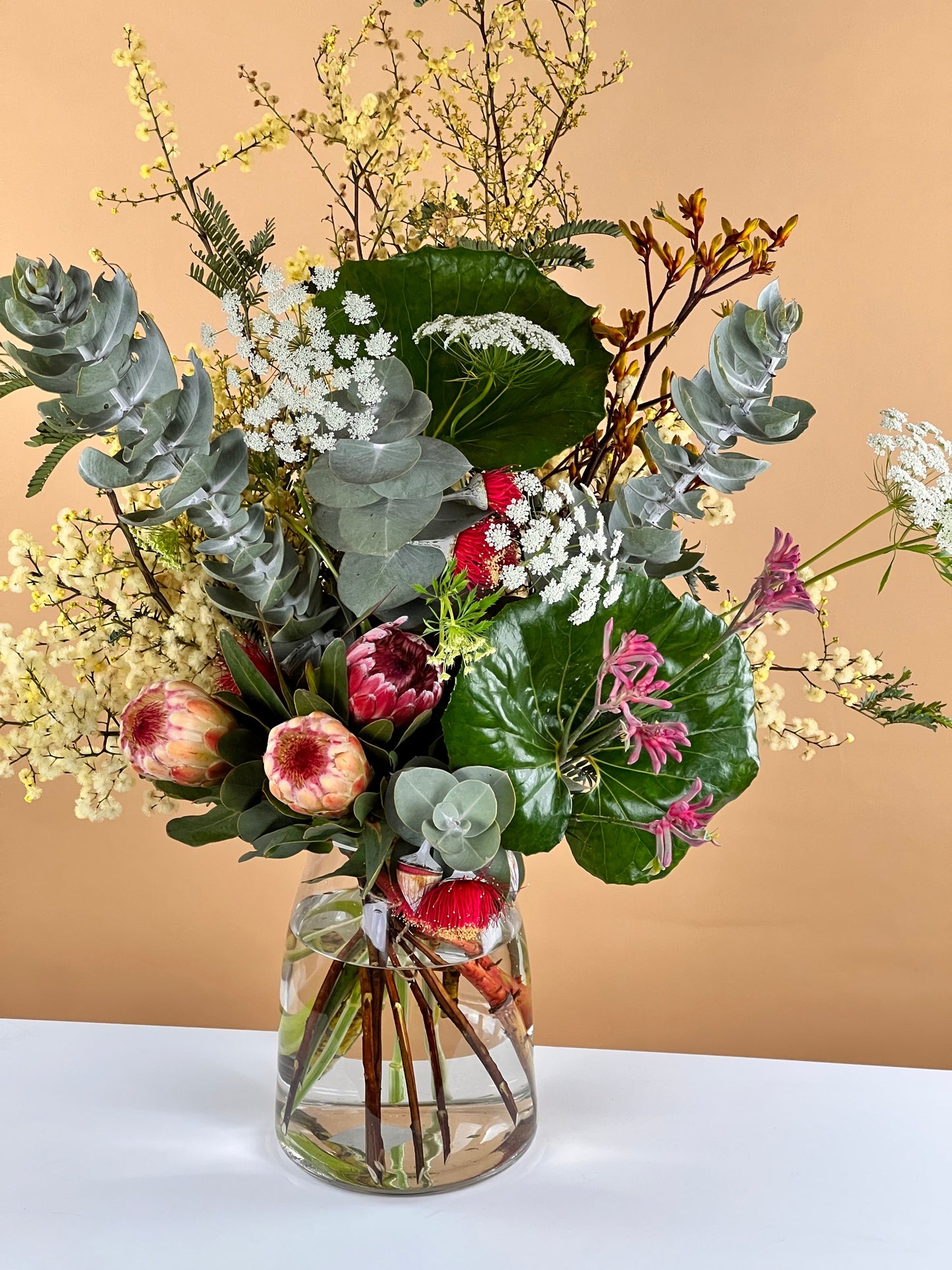 Wild Natives Bunch-Flower-Delivery-Gold-Coast-Florist-Flowers Gold Coast-Gorgeous Glass Vase-Breathtaking-https://www.flowersgoldcoast.com.au-best-florist