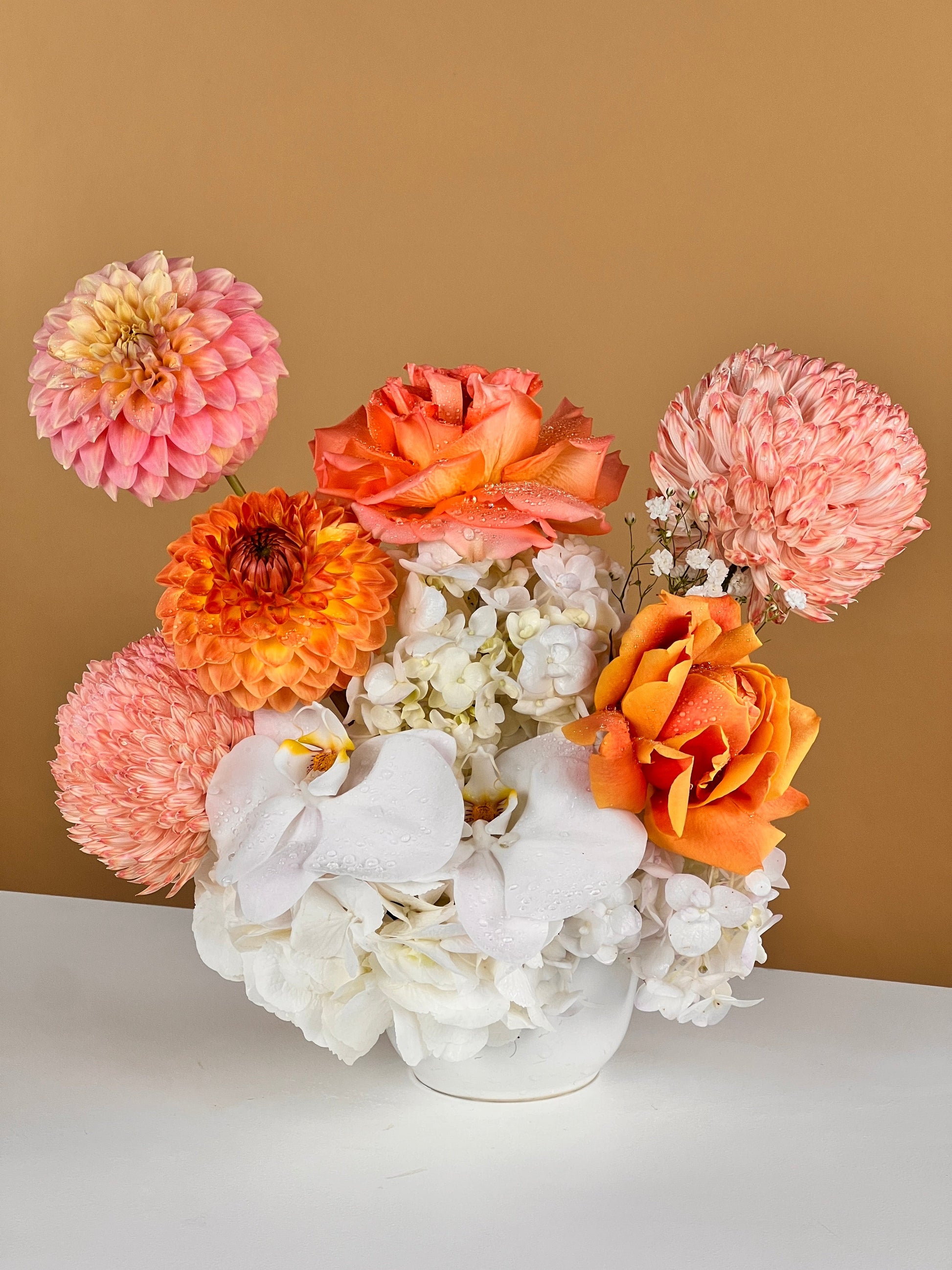 Mini Table Centres-Flower-Delivery-Gold-Coast-Florist-Flowers Gold Coast-Peach-https://www.flowersgoldcoast.com.au-best-florist